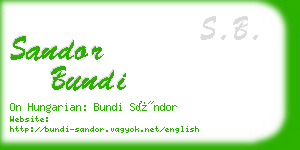 sandor bundi business card